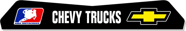 Chevy Trucks logo with AMA Motocross logo on a black background
