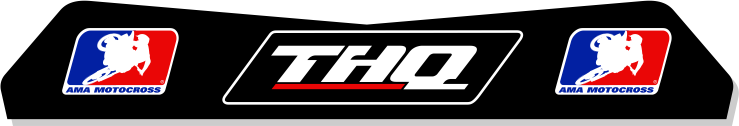 Black decal with THQ logo and AMA Motocross logos on a white background