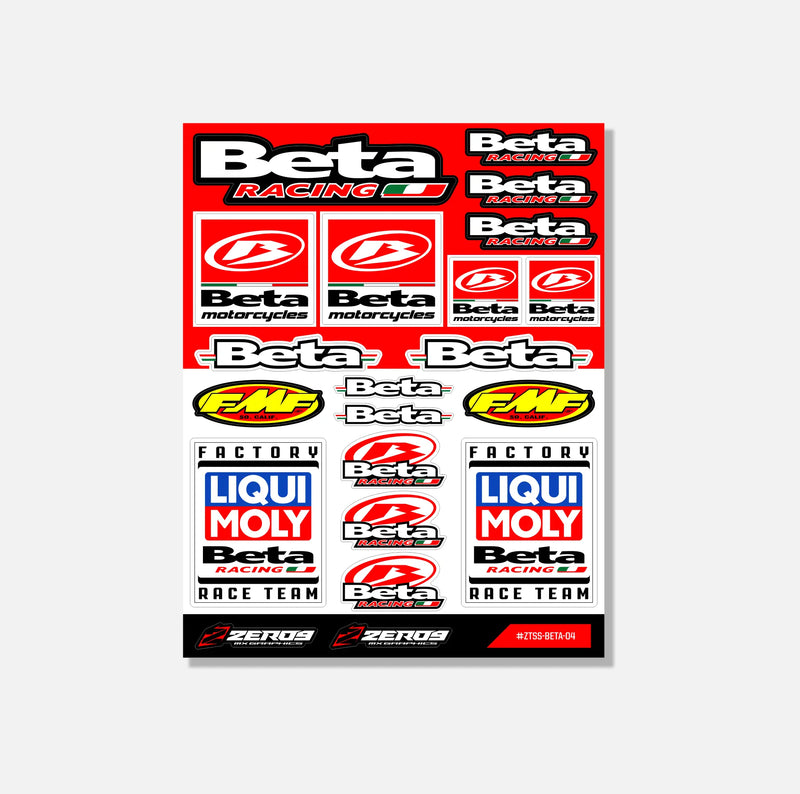 Beta Rim Stickers Beta Sticker Sheet 04 | 21 Die-Cut Stickers | ZERO9 MX Graphics