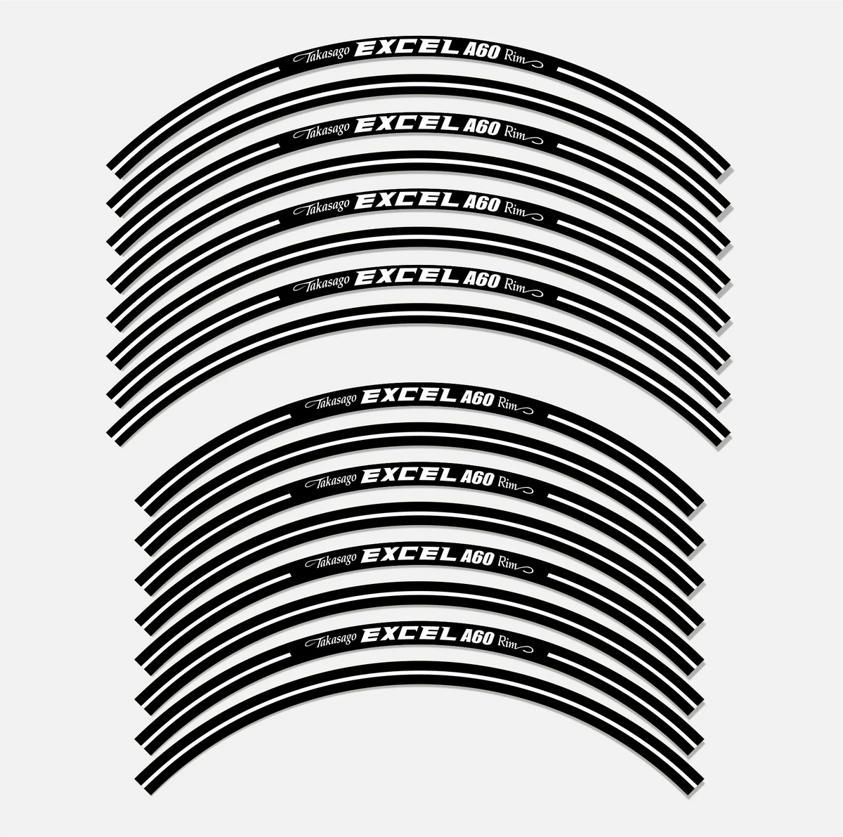 EXCEL RIM DECALS A60 - BLACK | ZERO9 MX Graphics