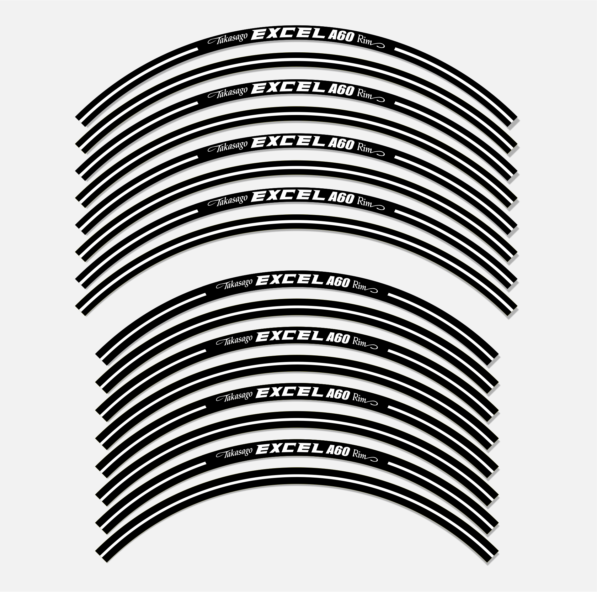 EXCEL RIM DECALS A60 - BLACK | ZERO9 MX GRAPHICS