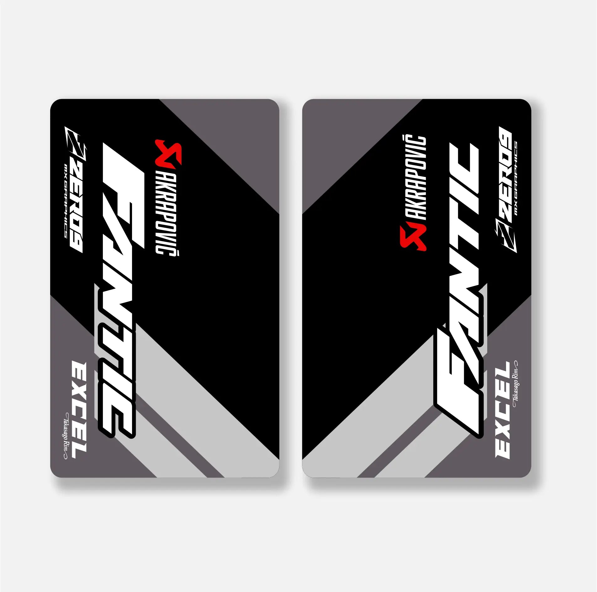 Fantic fork decals – black/grey – team issue – motocross.