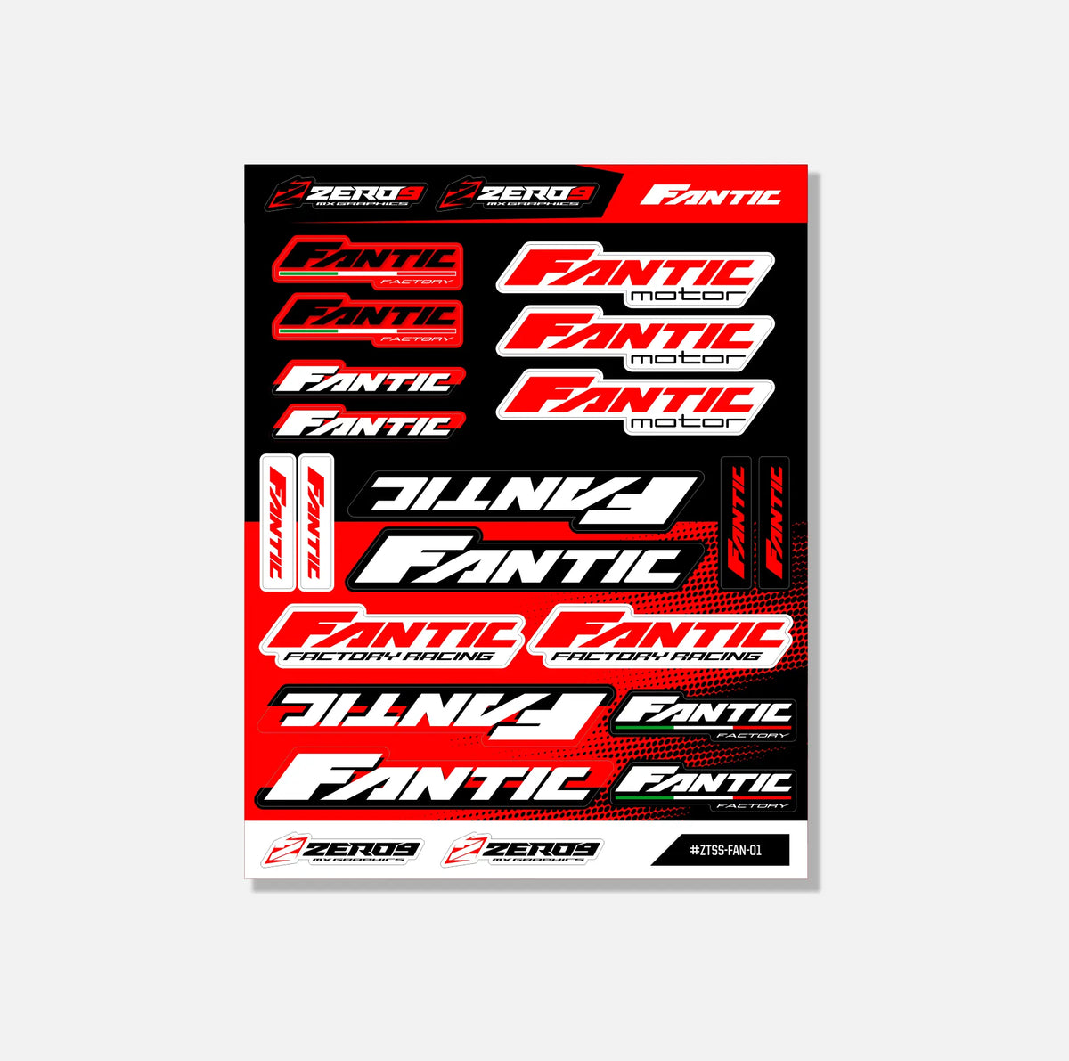 Fantic Sticker Sheet 01 | 23 Die-Cut Stickers | ZERO9 MX Graphics