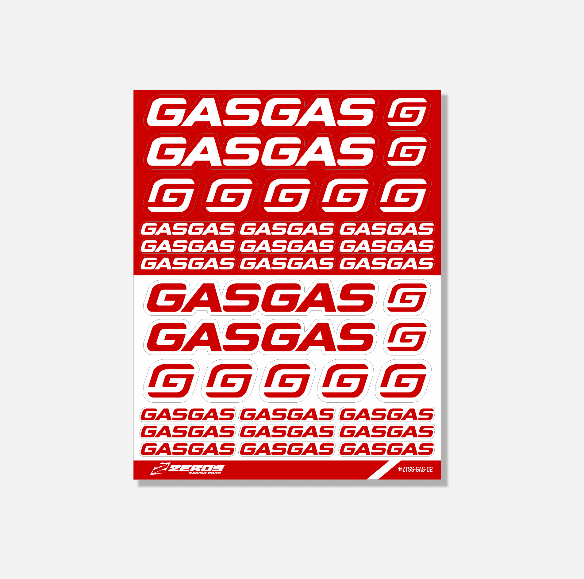GASGAS STICKER SHEET - 02 - ZERO9 MX GRAPHICS