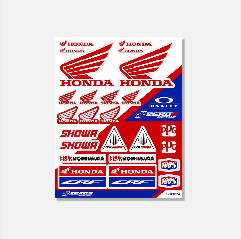 Honda sticker sheet - 01 | ZERO9 MX Graphics