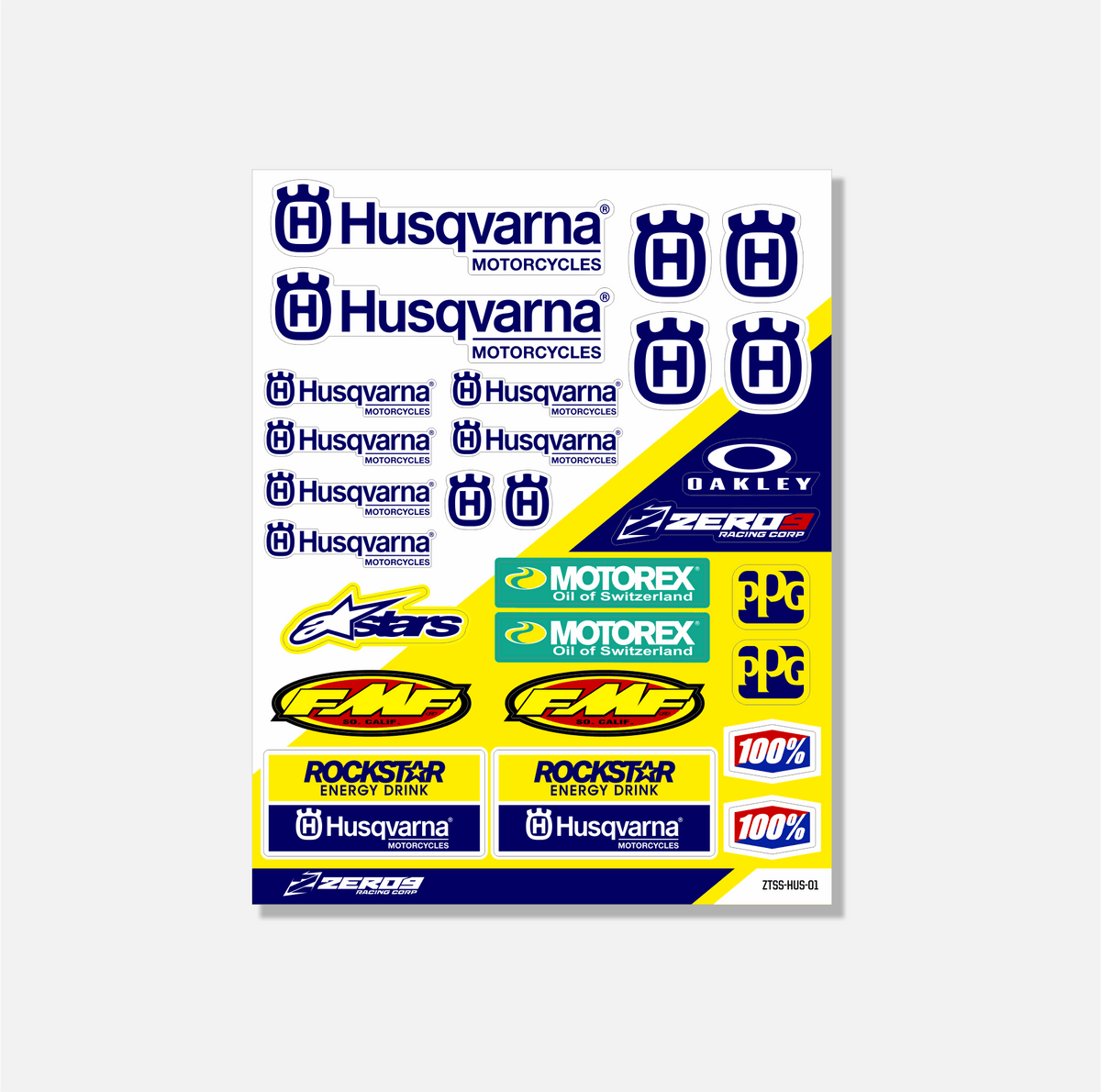 Husqvarna sticker sheet - 01 | ZERO9 MX Graphics