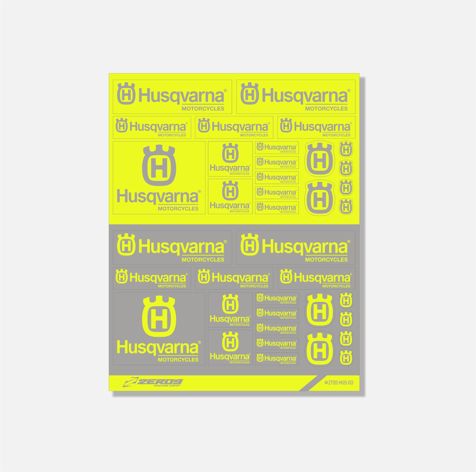 HUSQVARNA STICKER SHEET - 03 - ZERO9 MX GRAPHICS