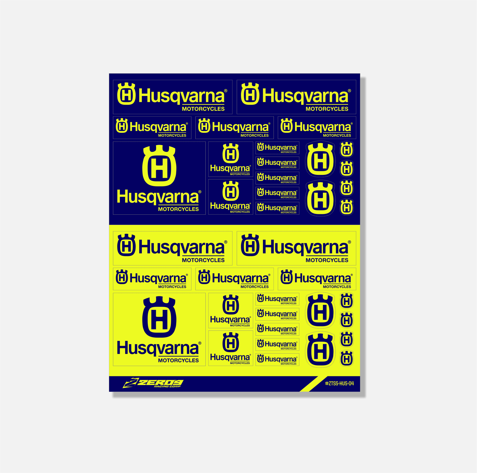HUSQVARNA STICKER SHEET - 04 - ZERO9 MX GRAPHICS
