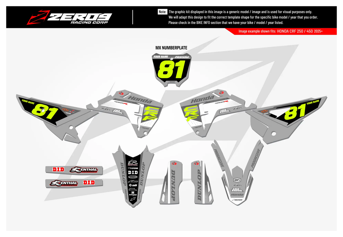 Honda Graphics Kit - APEX | Grey  GRAPHIC KIT 