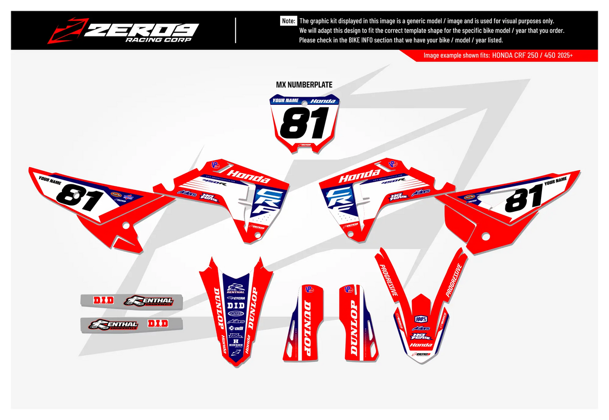 Honda Graphics Kit - APEX | Red  GRAPHIC KIT 