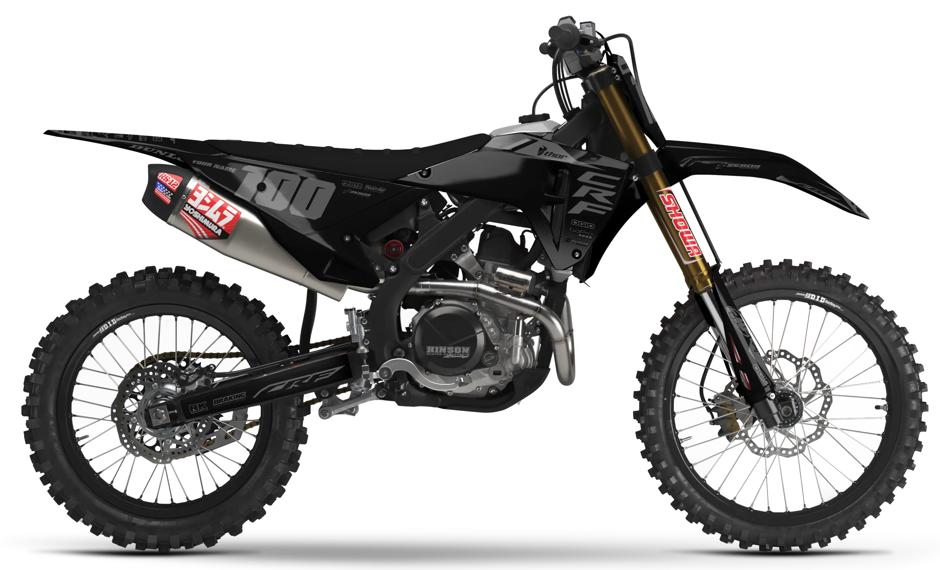 Honda Graphics Kit - BLOK | Black/Grey  GRAPHIC KIT 