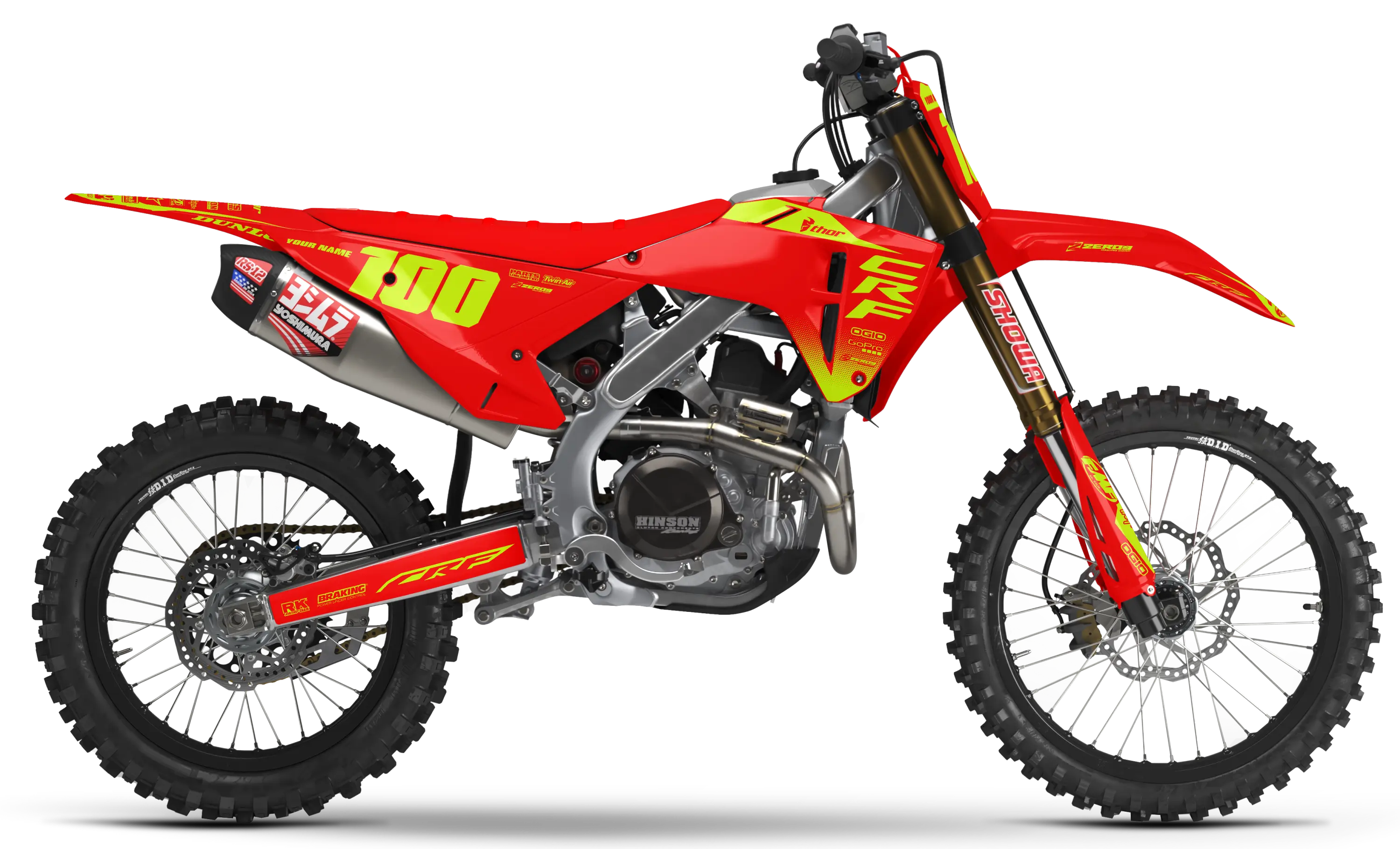 Honda Graphics Kit - BLOK | Red/Vivid Yellow  GRAPHIC KIT 