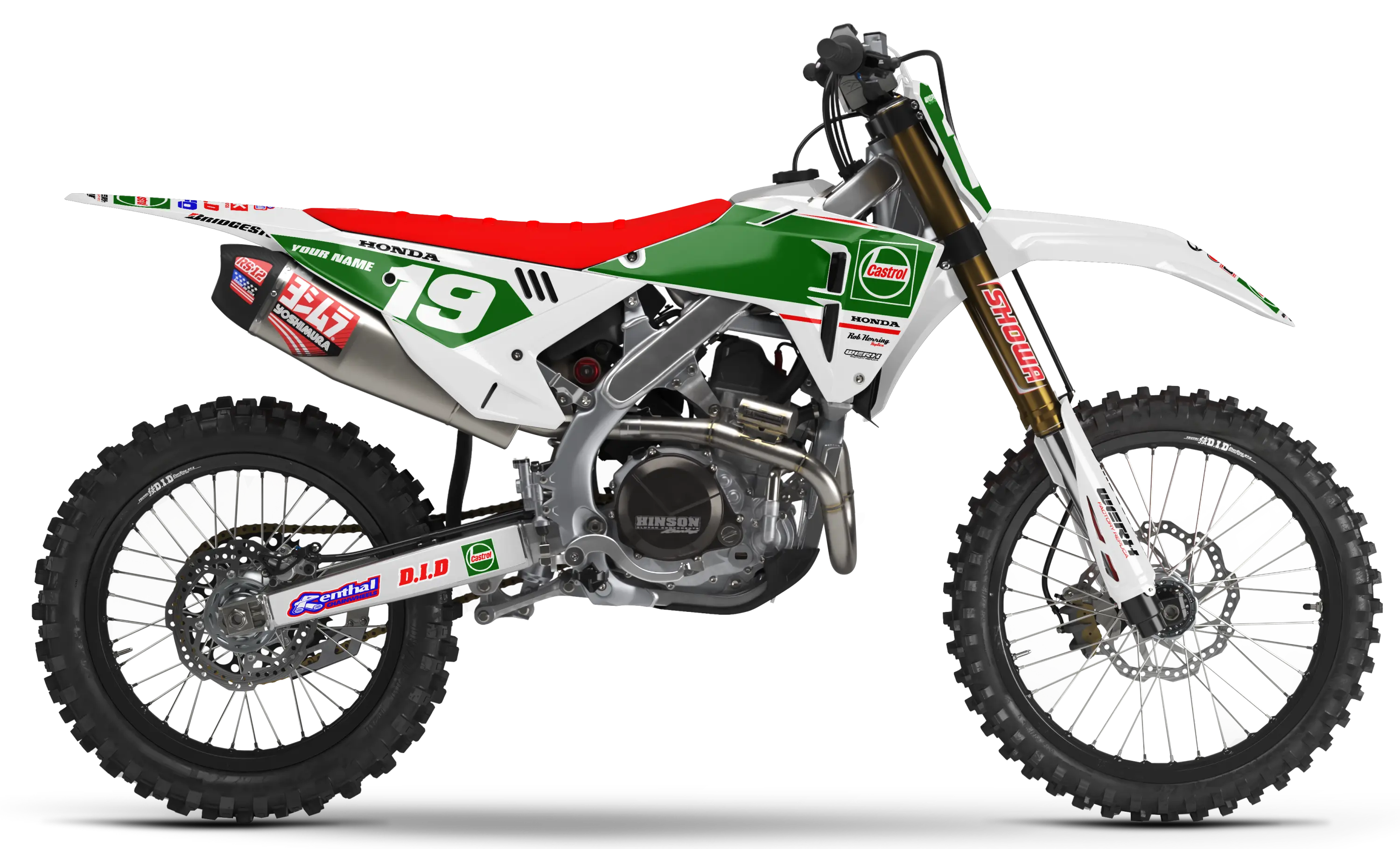Honda Graphics Kit - CASTROL | White  GRAPHIC KIT 