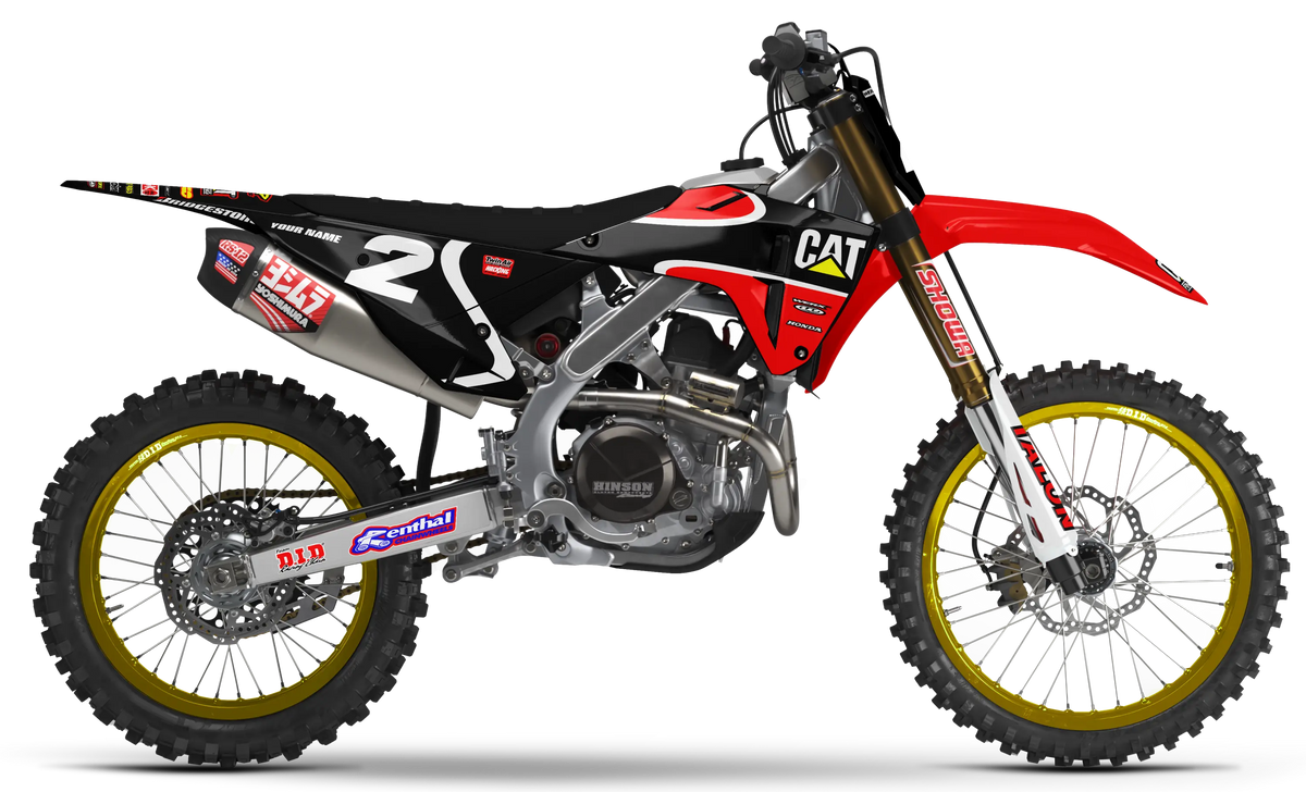 Honda Graphics Kit - CAT FINNING | Red  GRAPHIC KIT 