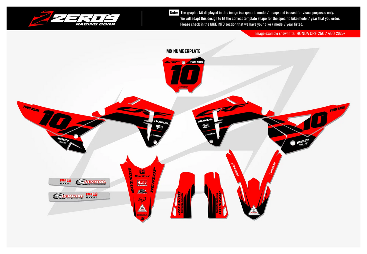 Honda Graphics Kit - DECOY | Red/Black  GRAPHIC KIT 