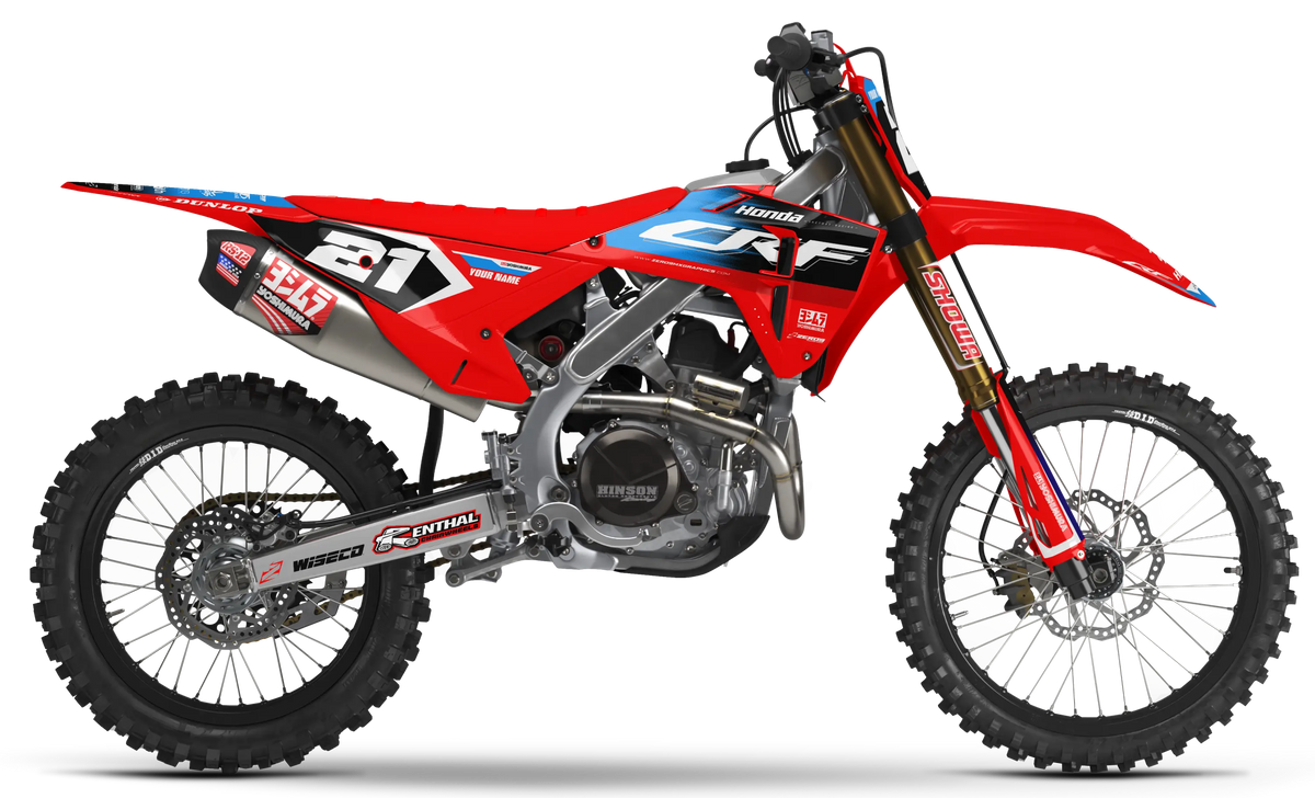 Honda Graphics Kit - ECHO | Red/Light Blue  GRAPHIC KIT 