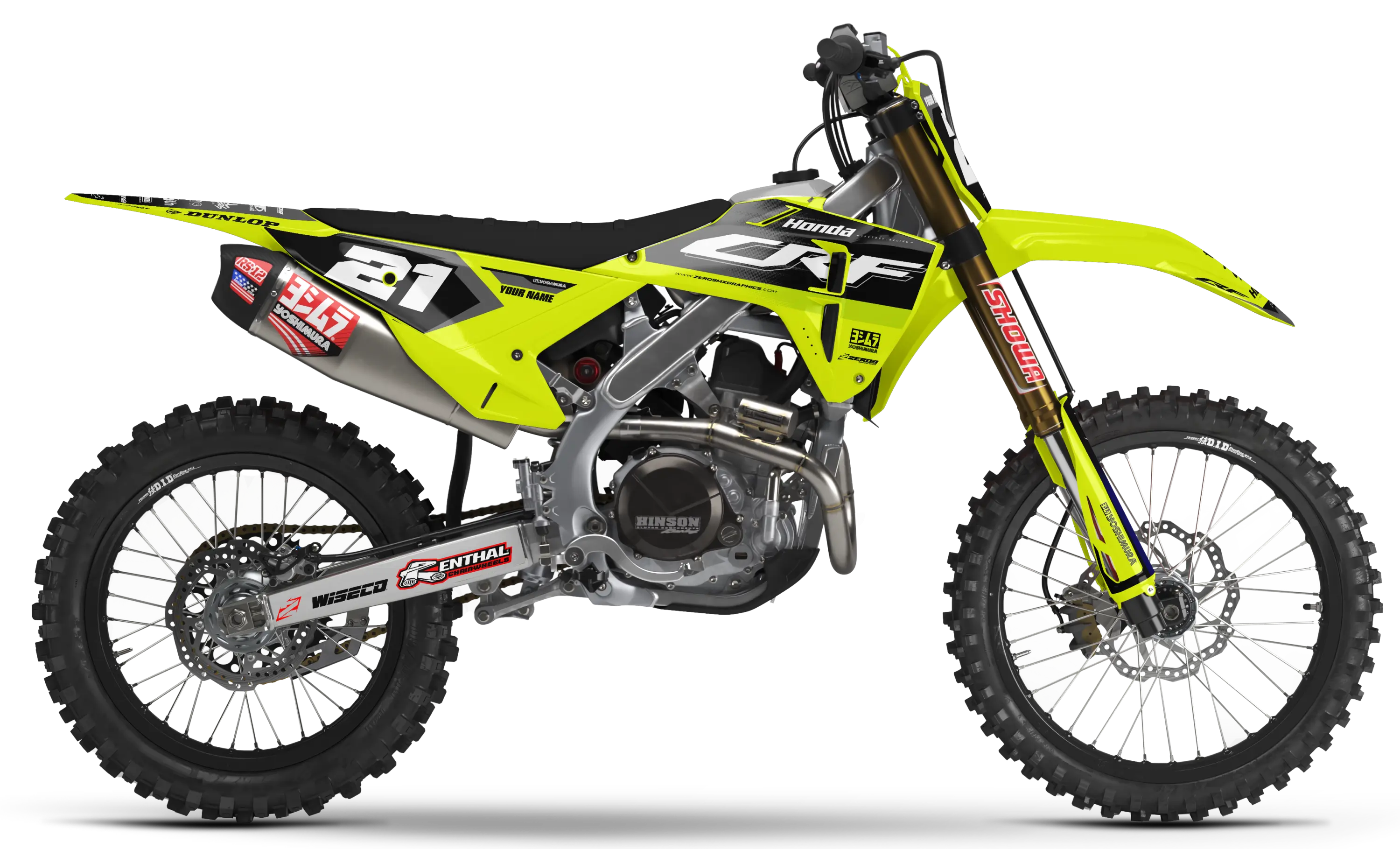 Honda Graphics Kit - ECHO | Vivid Yellow/Black  GRAPHIC KIT 