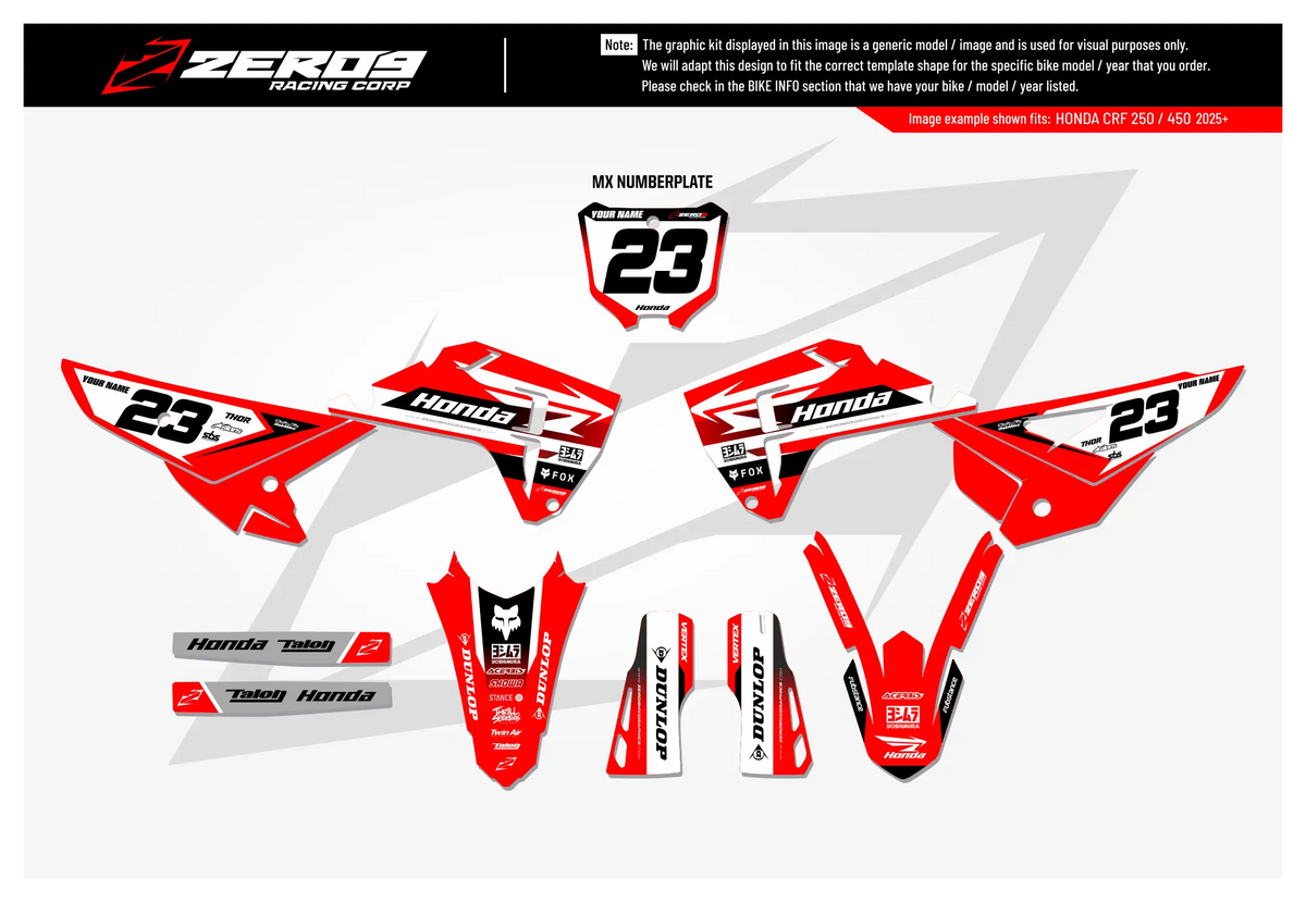 Honda Graphics Kit - FLUX | Red  GRAPHIC KIT 