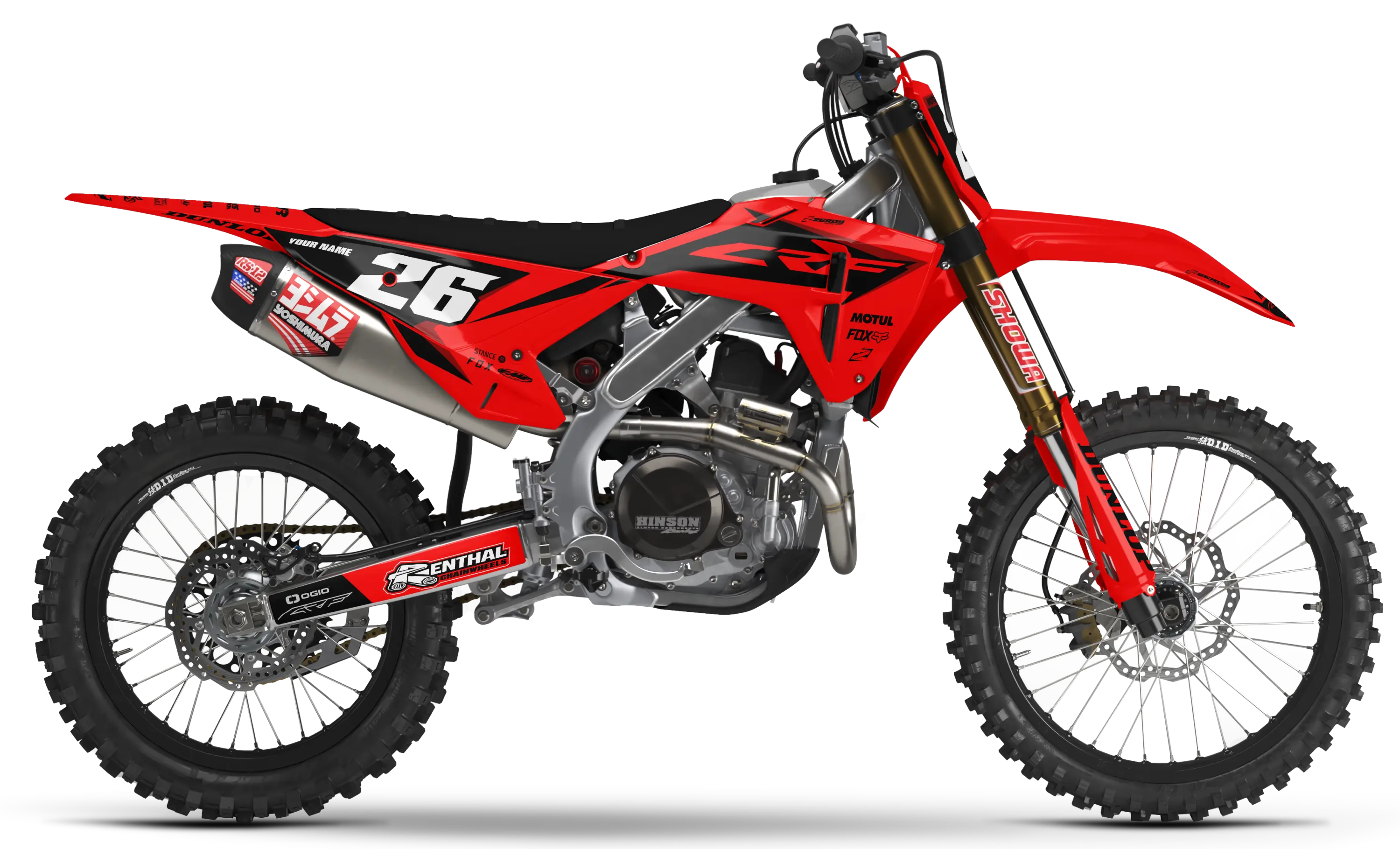 Honda Graphics Kit - FUZE | Red/Black  GRAPHIC KIT 