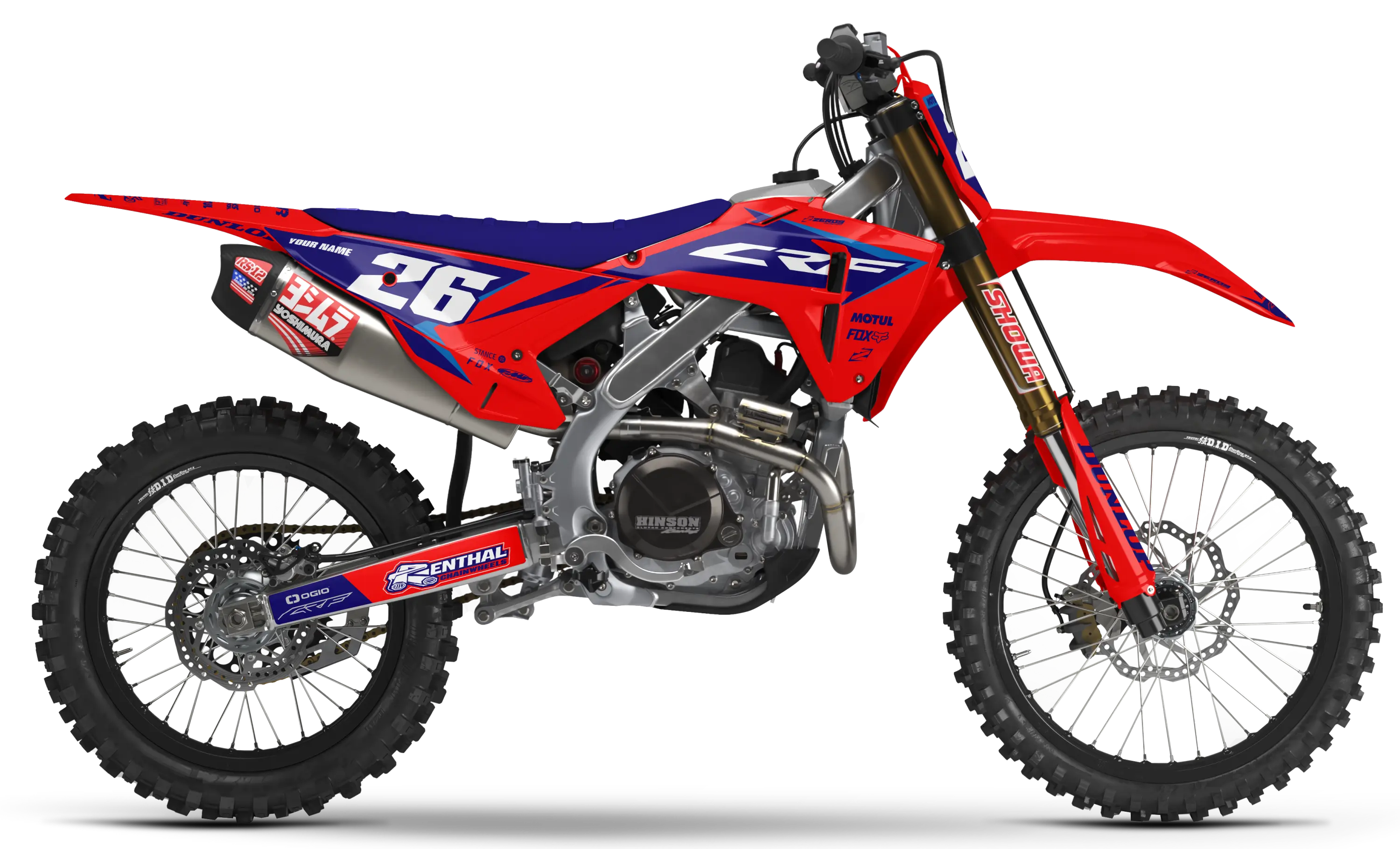 Honda Graphics Kit - FUZE | Red/Blue  GRAPHIC KIT 