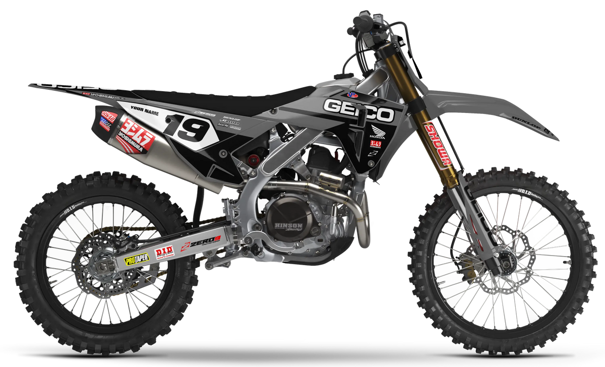 Honda Graphics Kit - GEICO SOLID | Grey  GRAPHIC KIT 
