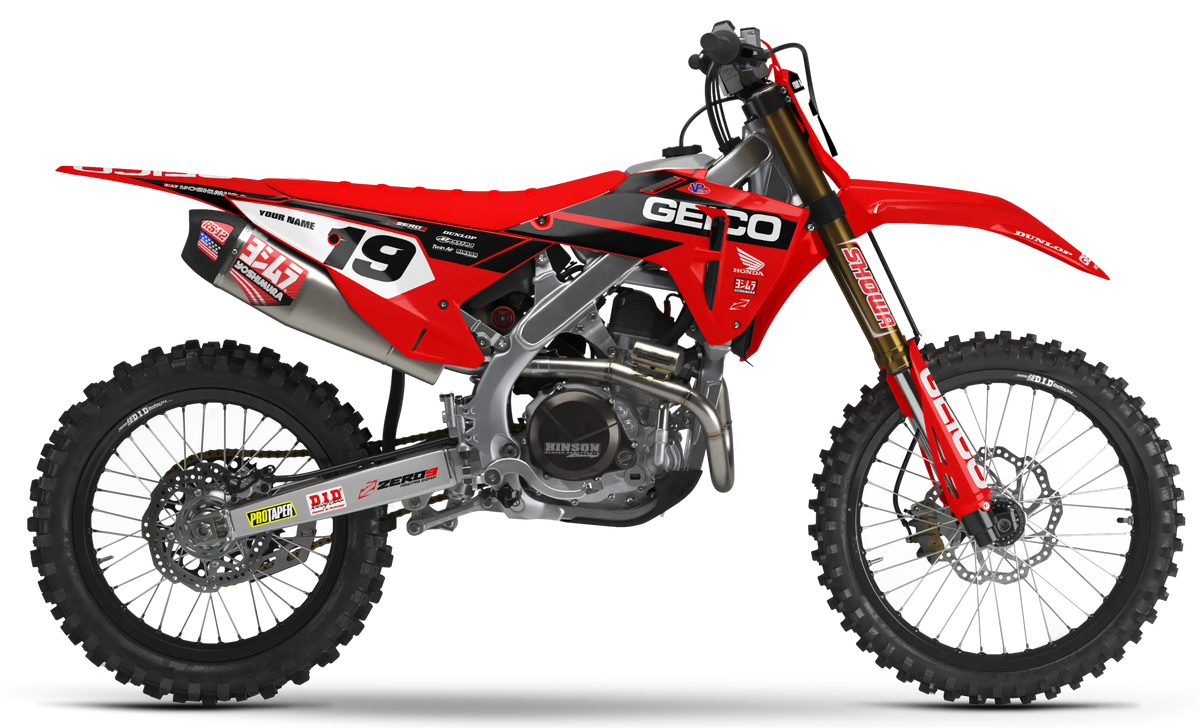 Honda Graphics Kit - GEICO SOLID | Red  GRAPHIC KIT 