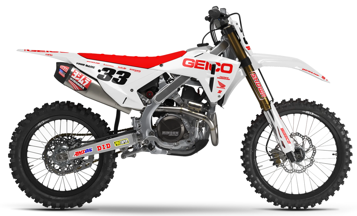 Honda Graphics Kit - GEICO | White  GRAPHIC KIT 