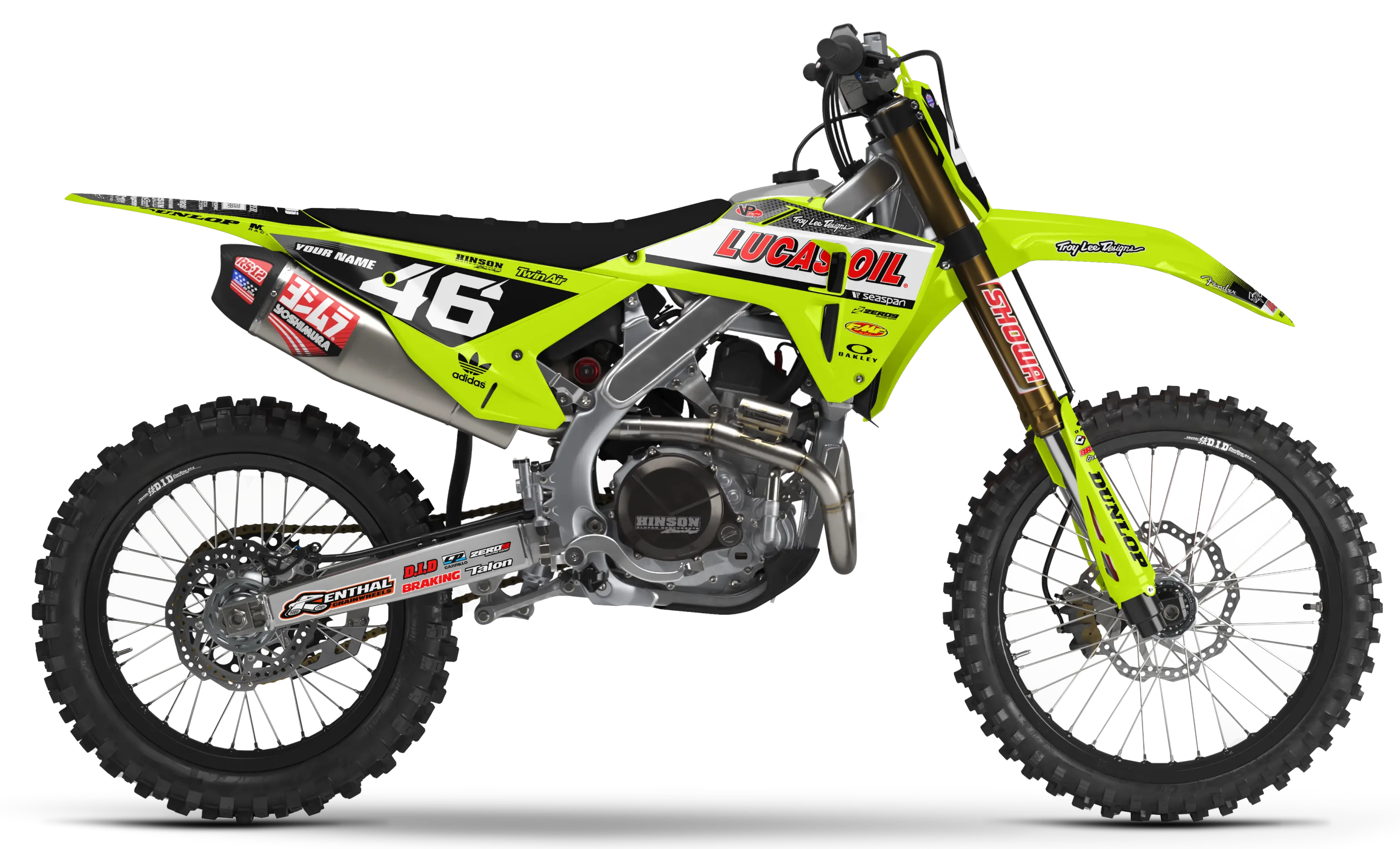Honda Graphics Kit - LUCAS OILS | Vivid Yellow  GRAPHIC KIT 
