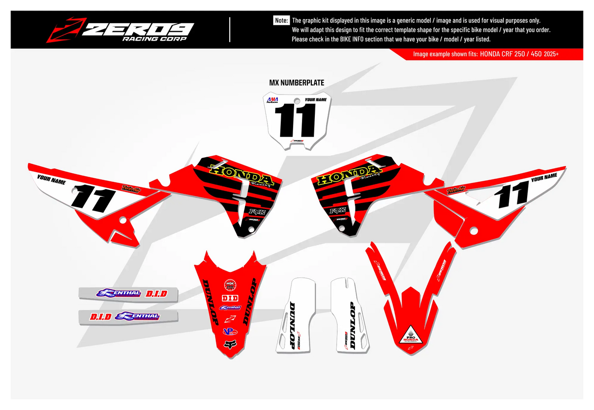 Honda Graphics Kit - LUSK | Red  GRAPHIC KIT 