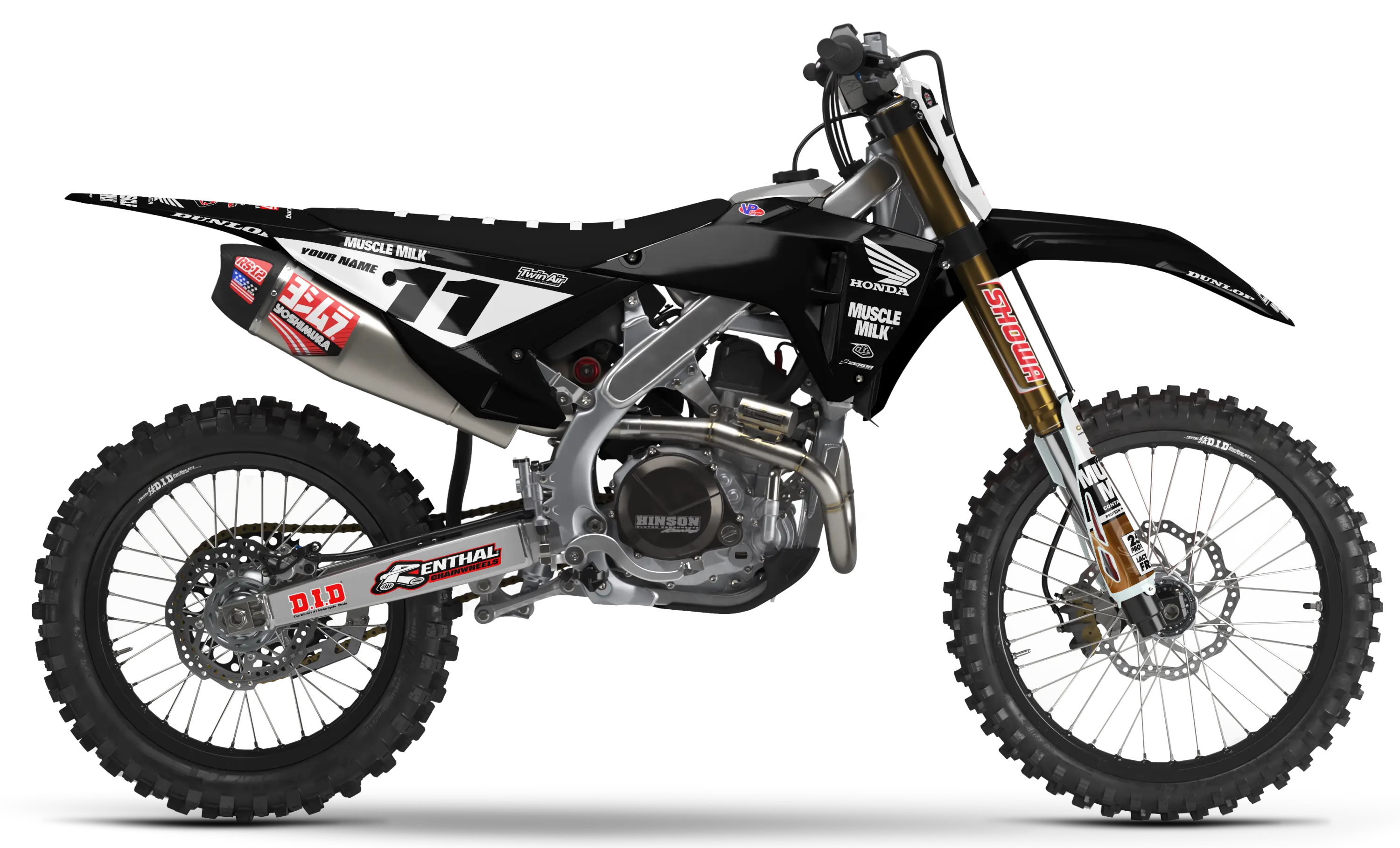 Honda Graphics Kit - MUSCLE MILK | Black  GRAPHIC KIT 