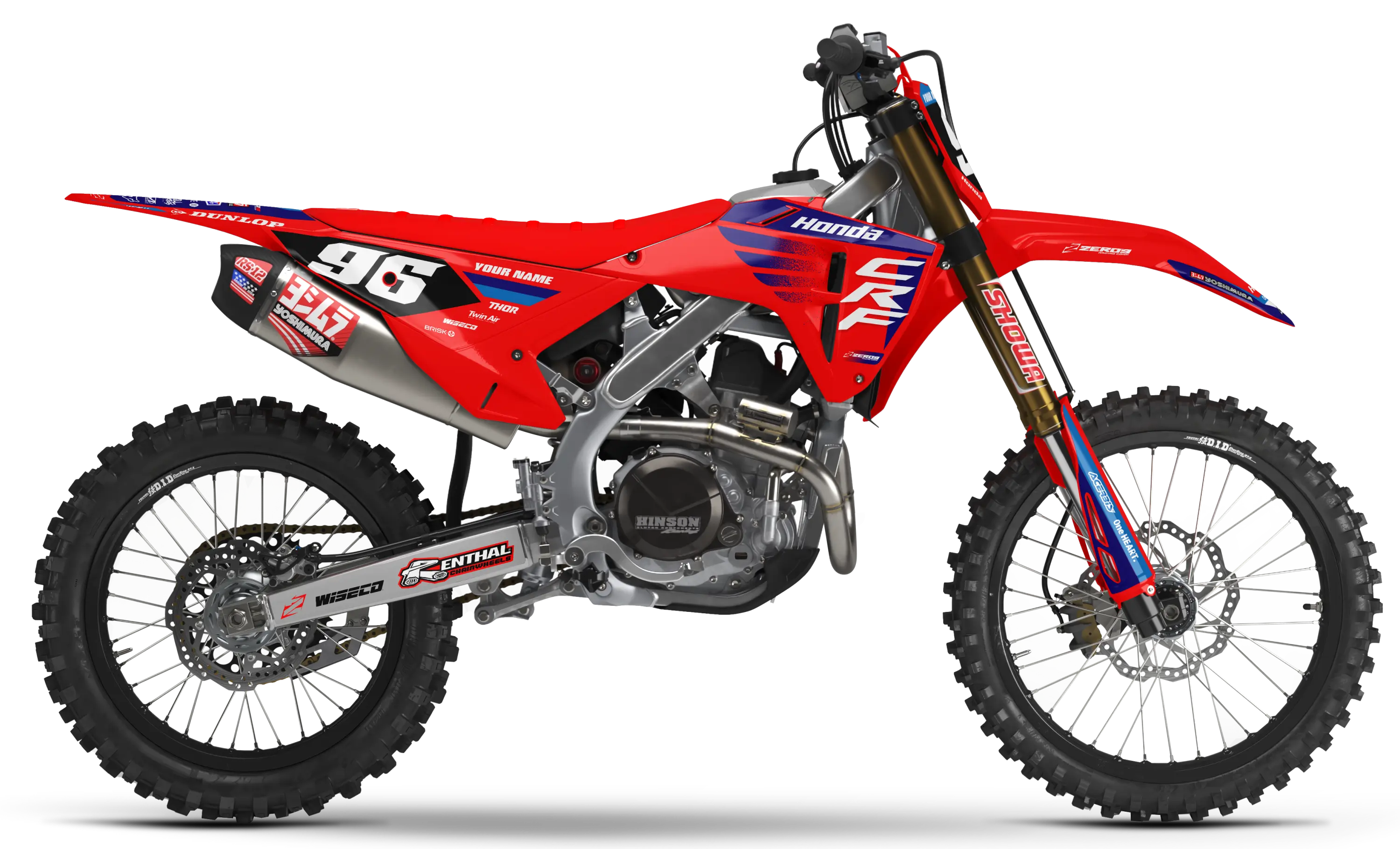 Honda Graphics Kit - POWR | Red/Blue  GRAPHIC KIT 
