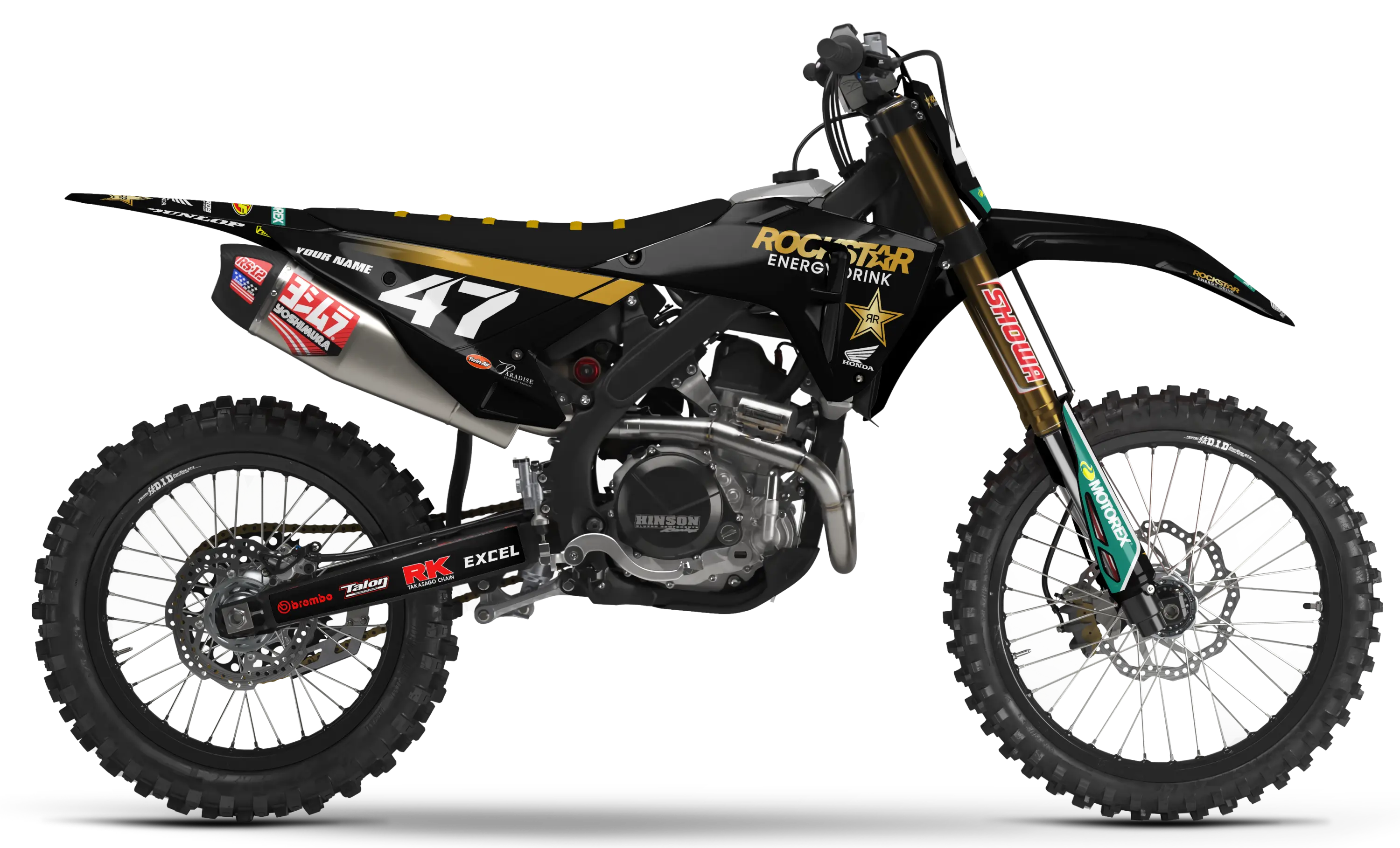 Honda Graphics Kit - ROCKSTAR 22 | Black  GRAPHIC KIT 