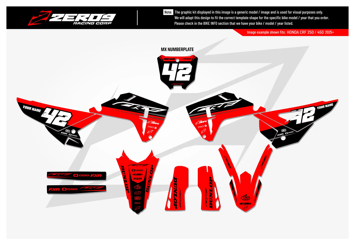 Honda Graphics Kit - SHIFT | Red  GRAPHIC KIT 