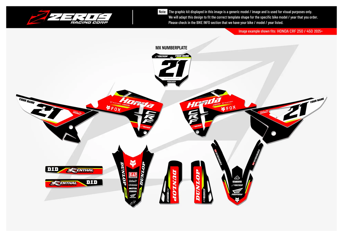 Honda Graphics Kit - STUX | Black  GRAPHIC KIT 