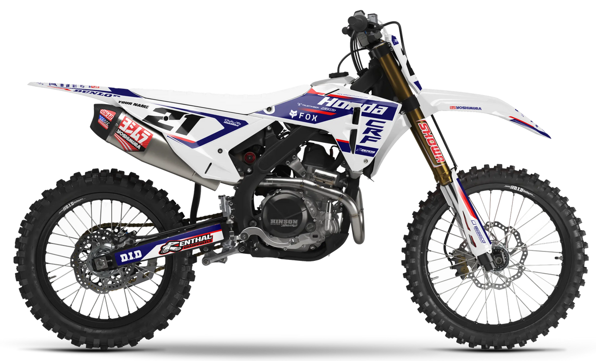 Honda Graphics Kit - STUX | White/Blue/Red  GRAPHIC KIT 
