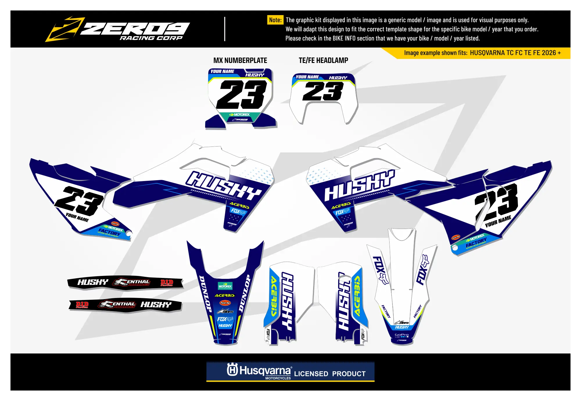Husqvarna Graphics Kit - AXIS | White  GRAPHIC KIT 