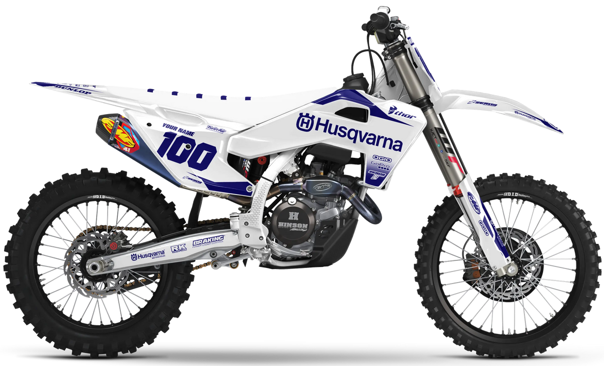 Husqvarna Graphics Kit - BLOK | White/Blue  GRAPHIC KIT 