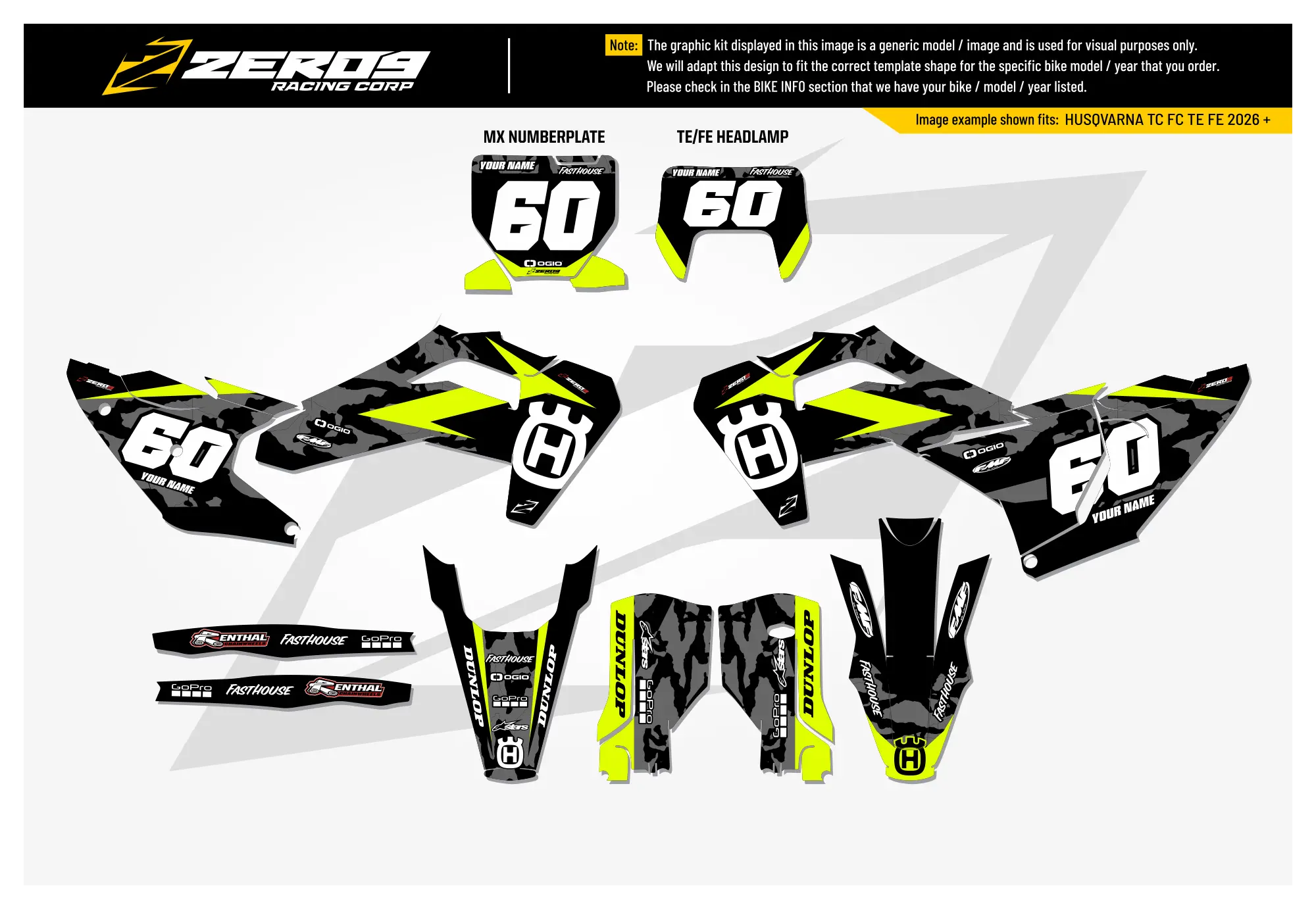 Husqvarna Graphics Kit - CAMO | Black  GRAPHIC KIT 