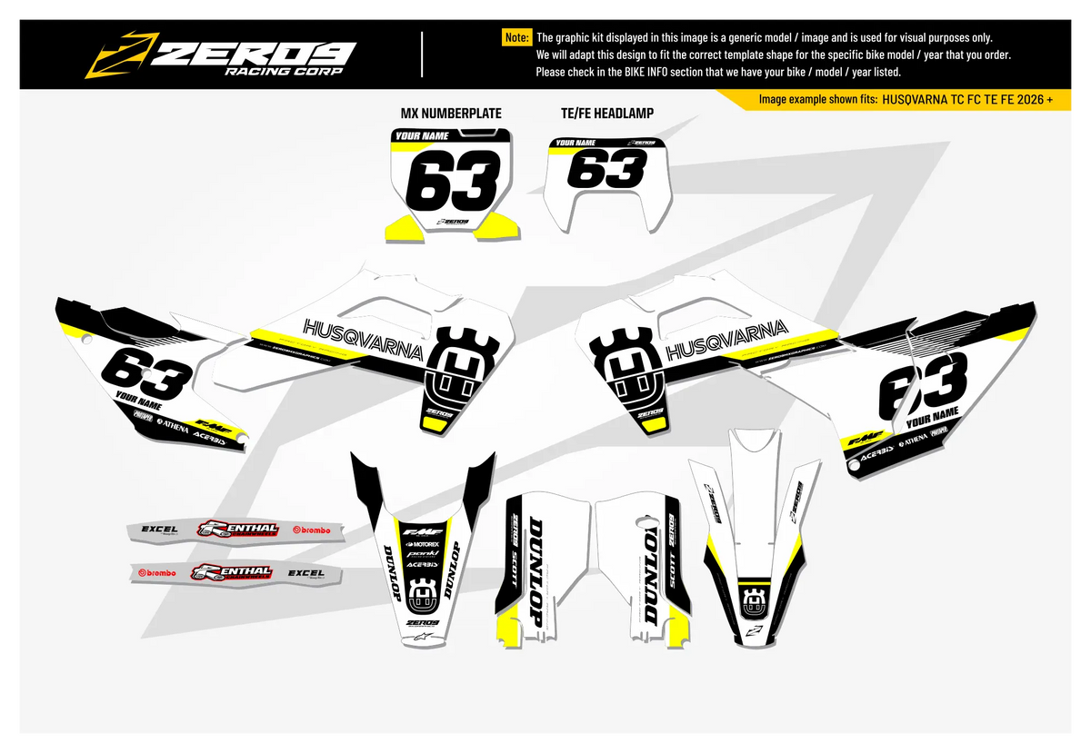 Husqvarna Graphics Kit - DIRT | White  GRAPHIC KIT 