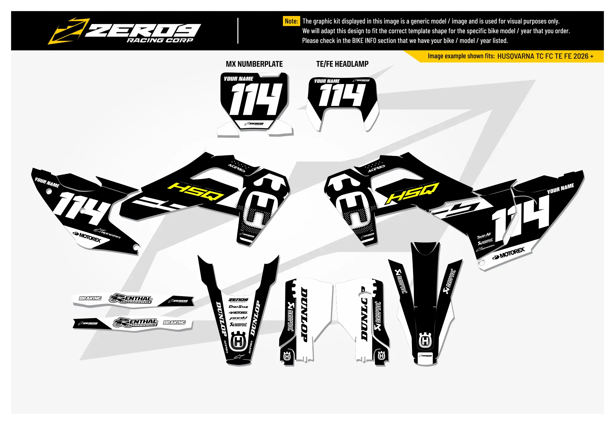 Husqvarna Graphics Kit - EDGE | Black  GRAPHIC KIT 