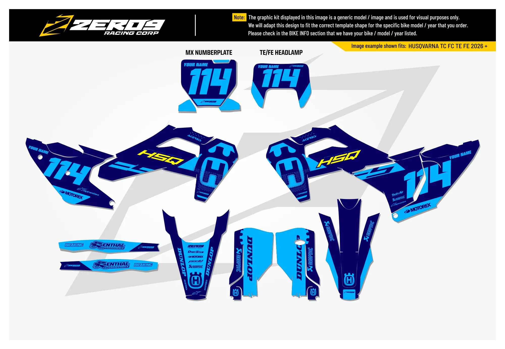 Husqvarna Graphics Kit - EDGE | Blue  GRAPHIC KIT 