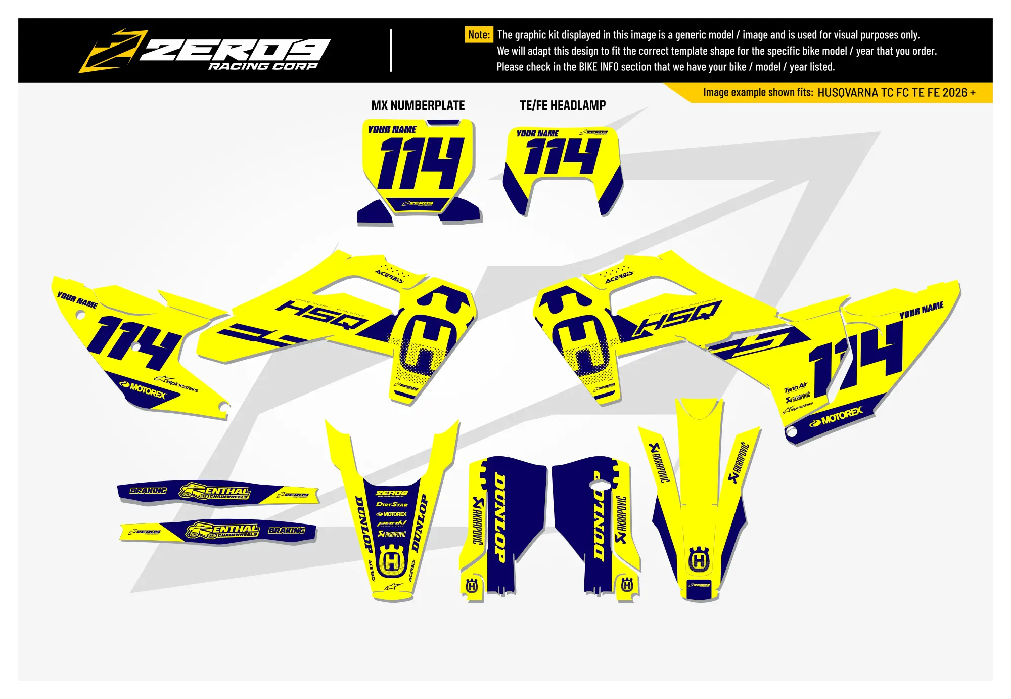 Husqvarna Graphics Kit - EDGE | Yellow  GRAPHIC KIT 