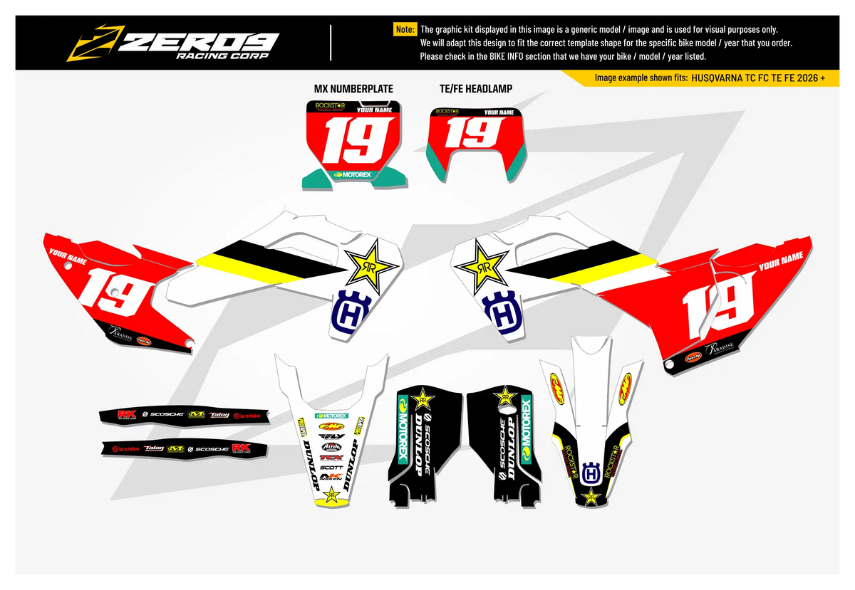 Husqvarna Graphics Kit - FACTORY 19 | White  GRAPHIC KIT 