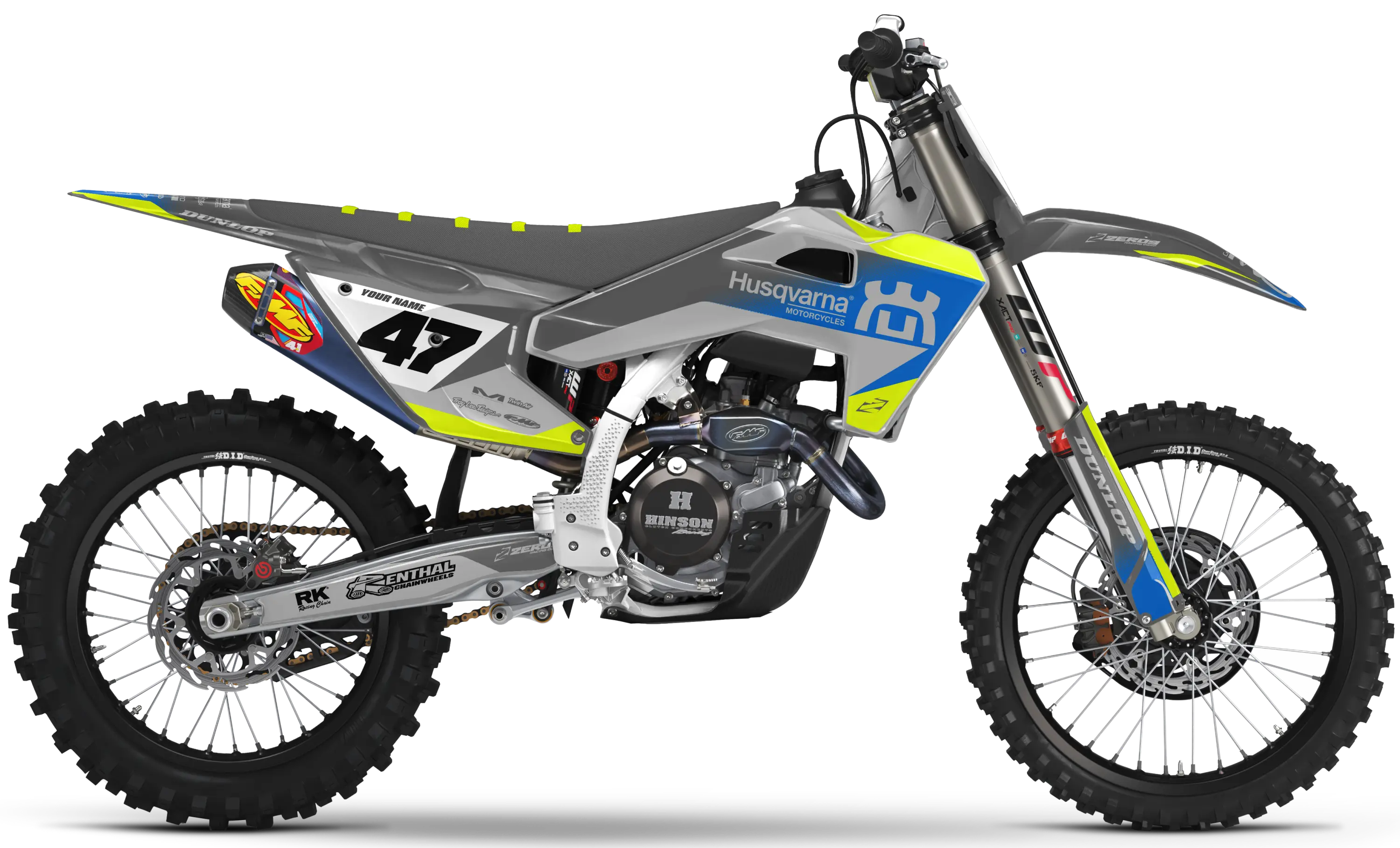 Husqvarna Graphics Kit - FADE | Grey/Vivid Yellow/Blue  GRAPHIC KIT 