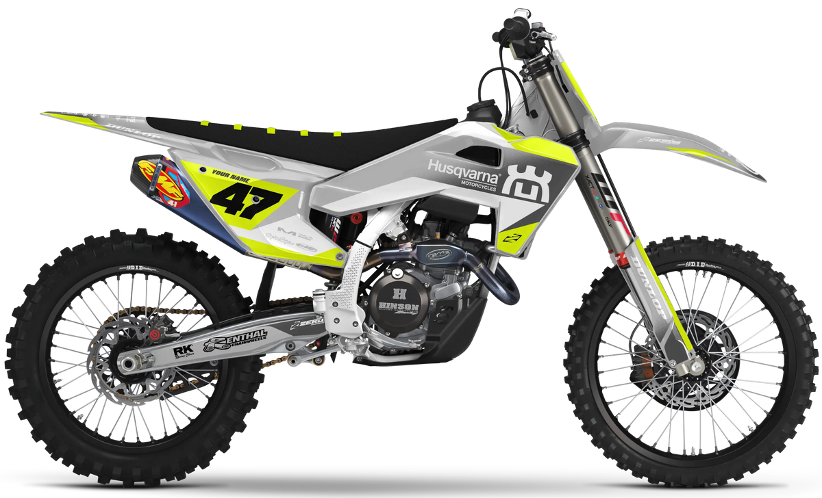 Husqvarna Graphics Kit - FADE | Grey/Vivid Yellow  GRAPHIC KIT 