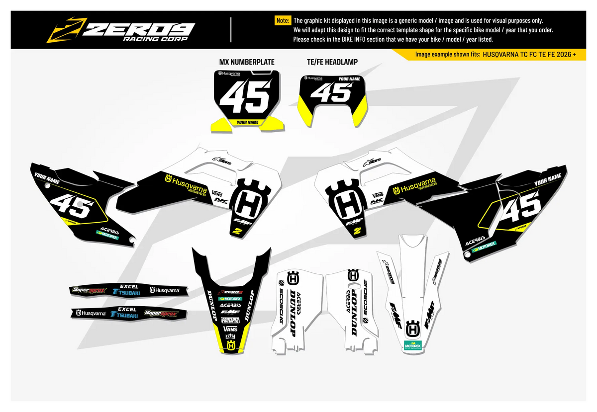 Husqvarna Graphics Kit - FLEX | White/Black  GRAPHIC KIT 