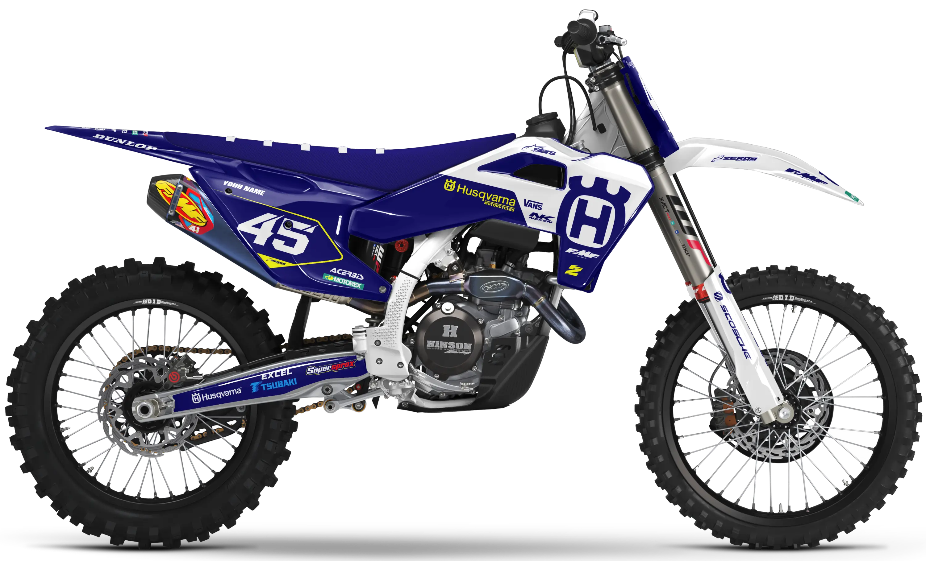 Husqvarna Graphics Kit - FLEX | White/Blue  GRAPHIC KIT 