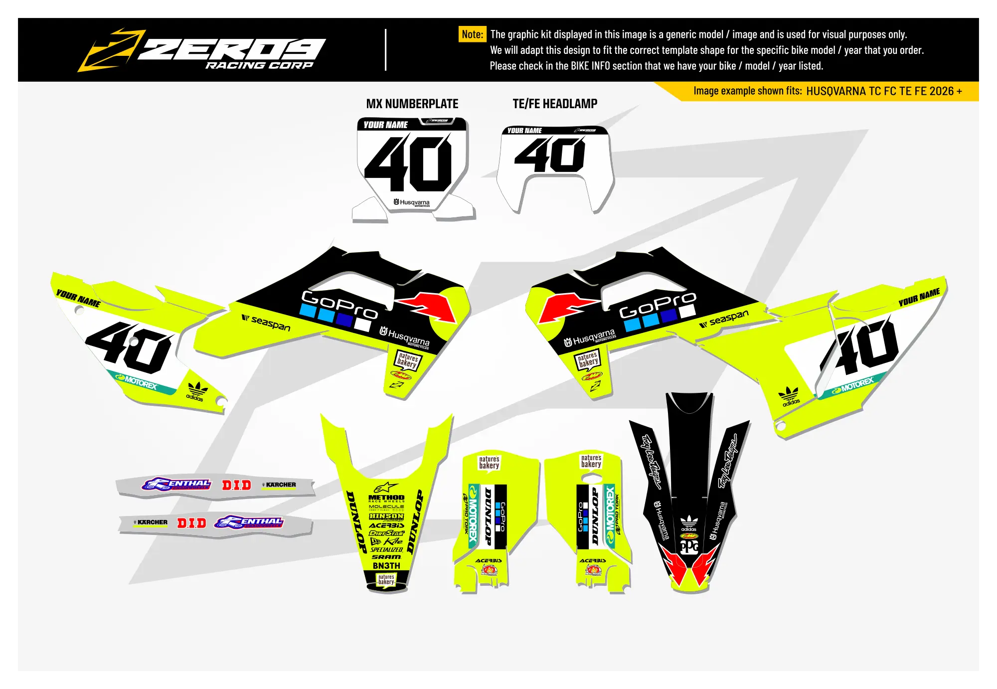 Husqvarna Graphics Kit - GO PRO | Black  GRAPHIC KIT 