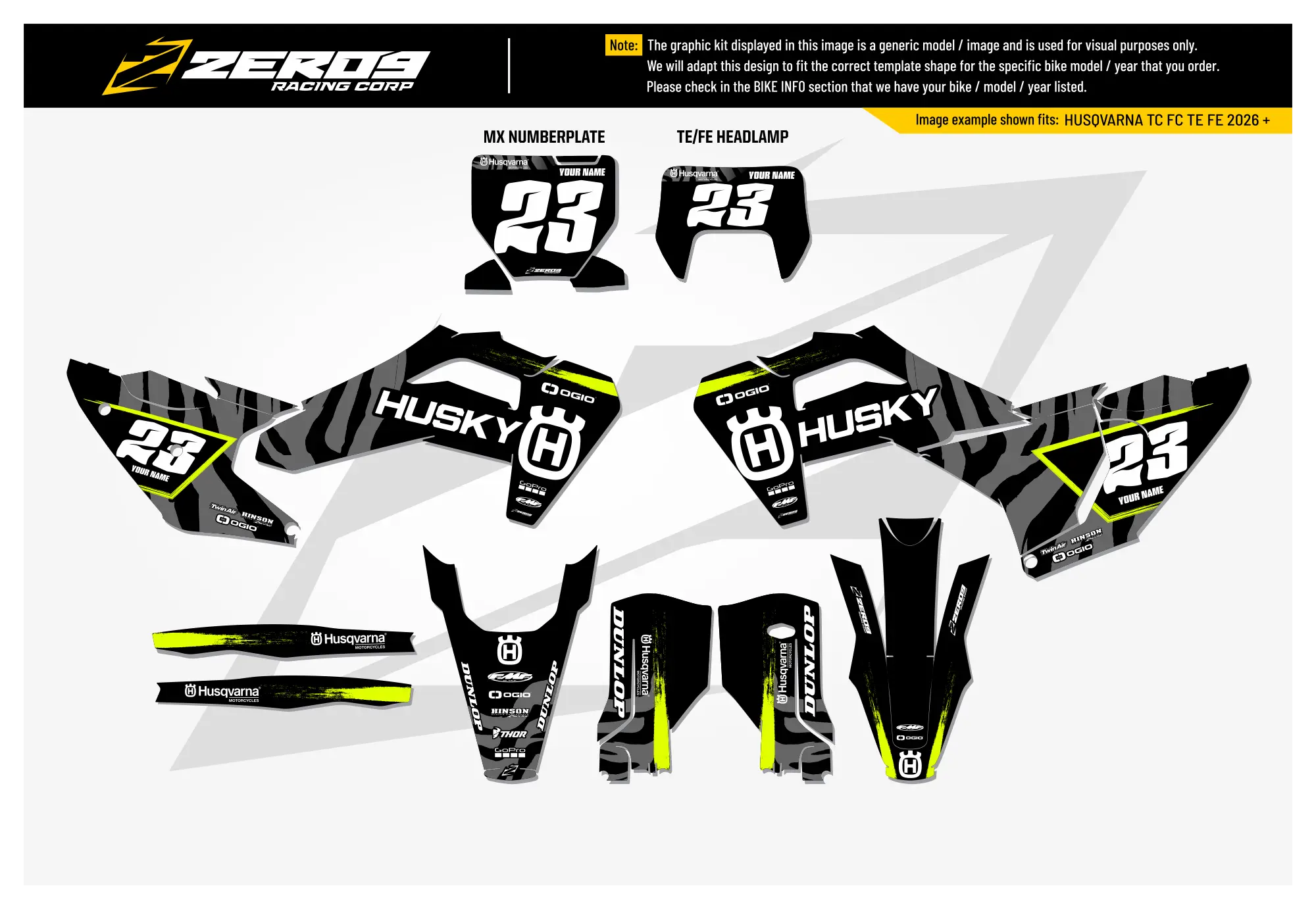 Husqvarna Graphics Kit - HYPE | Black  GRAPHIC KIT 