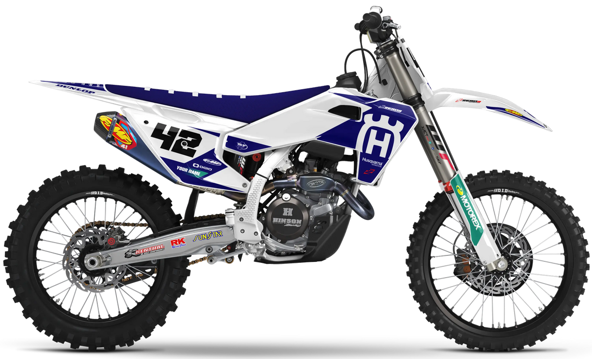 Husqvarna Graphics Kit - ICON | White/Blue  GRAPHIC KIT 